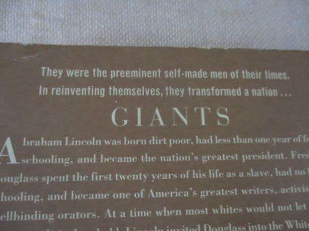 GIANTS - THE PARALLEL LIVES OF FREDERICK DOUGLASS AND ABRAHAM LINCOLN - JOHN STAUFFER