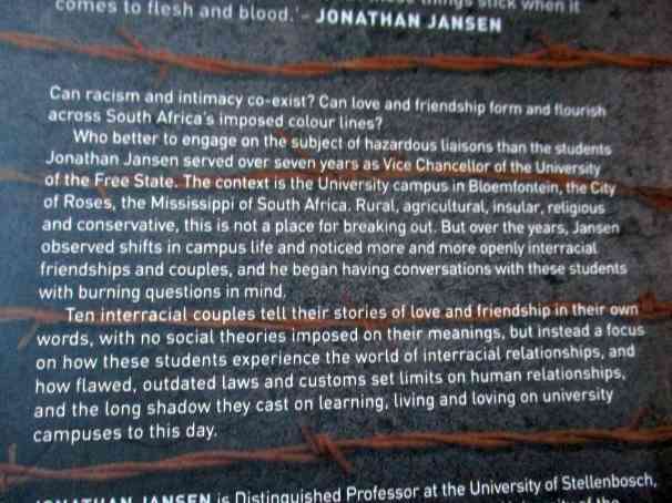 MAKING LOVE IN A WAR ZONE - INTERRACIAL LOVING AND LEARNING AFTER APARTHEID - JONATHAN JANSEN