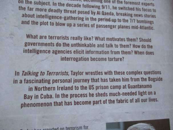TALKING TO TERRORISTS - A PERSONAL JOURNEY FROM THE IRA TO AL QAEDA - PETER TAYLOR