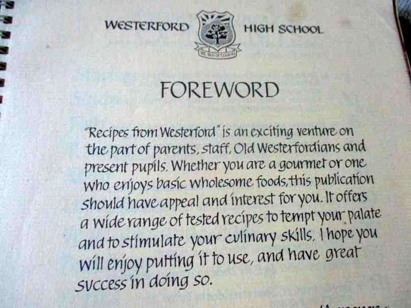 RECIPES FROM WESTERFORD ( school )