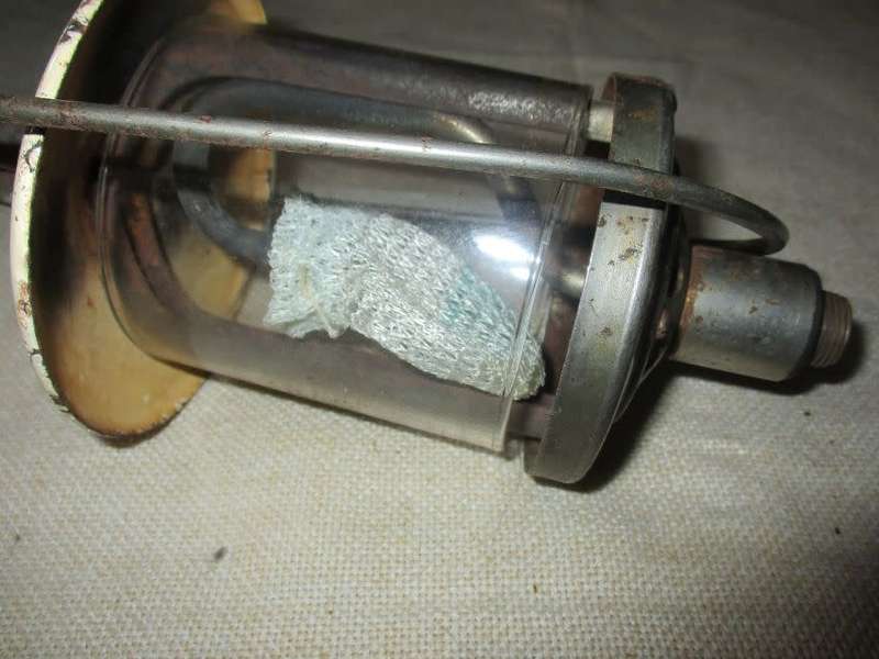 VINTAGE CADAC LAMP WITH ENAMEL TOP PLUS 3 MANTELS
