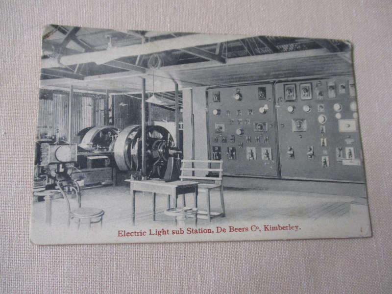 ELECTRIC LIGHT SUB STATION DE BEERS Co, KIMBERLEY - POST CARD ( vintage south african post card )