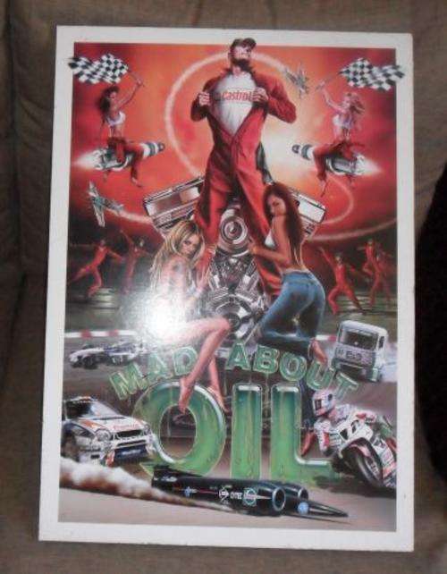 ORIGINAL OLD S.A. CASTROL MAD ABOUT OIL POSTER
