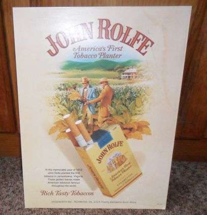 ORIGINAL S.A. JOHN ROLFE CIGARETTE ADVERTISING POSTER/BOARD