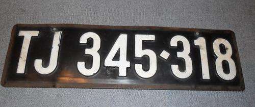 OLD JOHANNESBURG NUMBER PLATE