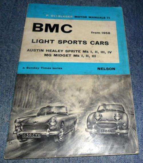 MOTOR MANUAL FOR BMC LIGHT SPORTS CARS - FROM 1959 - P. OLYSLAGER