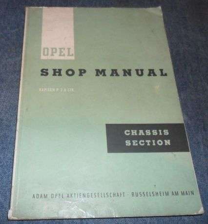 OPEL KAPITAN P 2.6  1959 CHASSIS SHOP MANUAL