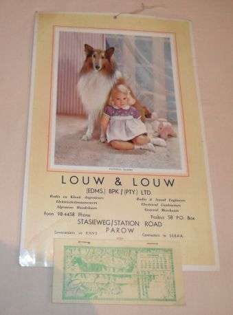 OLD CALENDER 1967 - LOUW & LOUW STATION RD PAROW