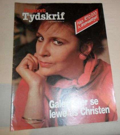 RAPPORT TYDSKRIF 8 SEPT 1985 ( LOUIS MOLLETT-PRINSLOO - GALERY , DEON VAN ZYL - AGER ELKE MAN )