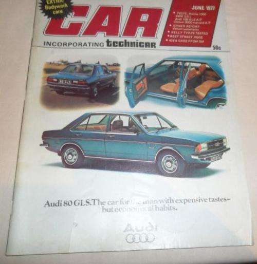 CAR JUNE 1977 ( CHRYSLER VALIANT AUTO , MARINA 1300 , DATSUN 300C , VW AUDI 100 GLS , BMW 3 ) ,