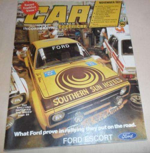 CAR NOV 1977 ( TOYOTA HILUX PICK-UP , FORD CORTINA GHIA , LANCIA BETA , VW BEETLE 1600 , CHEV HATCH