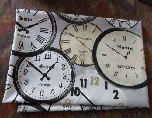 CLOCKS PATTERN POLLY COTTON FABRIC