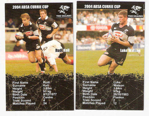 SHARKS RUGBY PLAYERS - 8 COLLECTORS CARDS