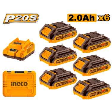 Ingco P20S Lithium-Ion Battery and Charger Kit - 2.0Ah ( Open Box Item) Barcode : 9902129842459