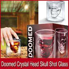 **New** 73ml Crystal SKULL HEAD shot glass, Great addition to any Bar, and makes a FAB Gift!