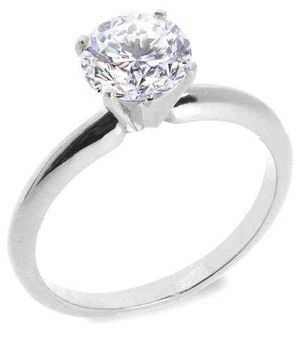 1.19 CT G/SI2 BRILLIANT ROUND 100% NATURAL  DIAMOND SOLITAIRE RING 14K W GOLD