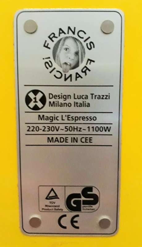Italian Francis! Luca Trazzi X1 Coffee Machine Espresso Maker FREE COURIER