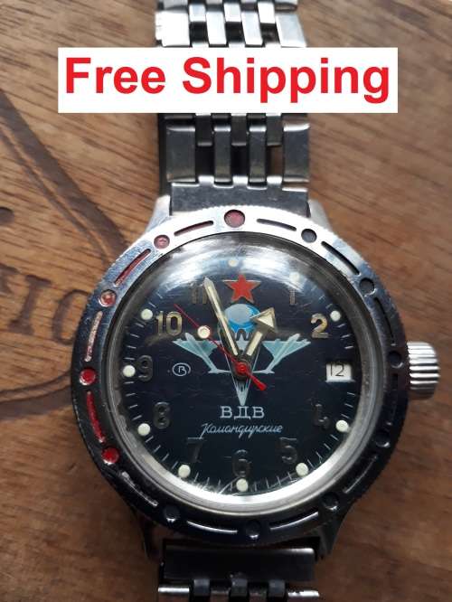 RARE Vintage Russian Paratrooper Military Amphibian Vostok Collectors Watch