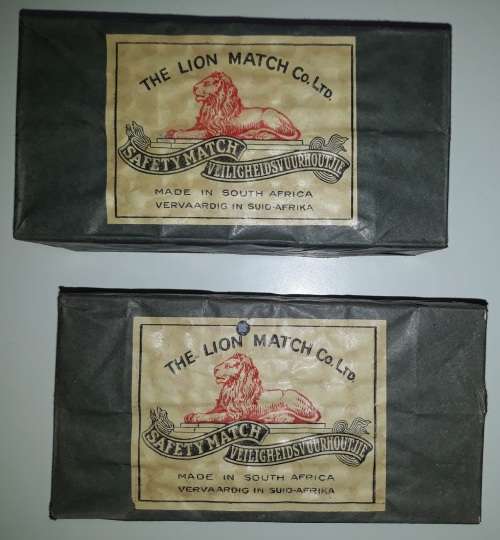 VERY RARE Lion Match Co. Ltd Vintage Matches Made in South Africa Vervaardig in Suid Afrika