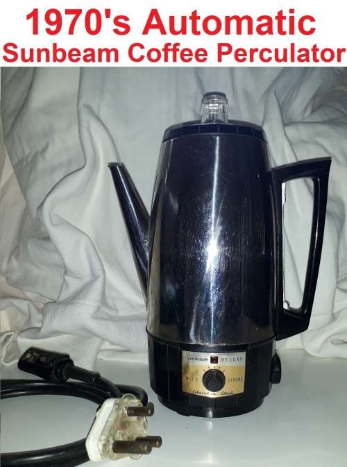 Vintage Automatic Sunbeam 12 Cup De Lux Electric Coffee Pot Percolator WORKING
