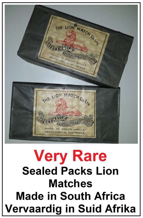 VERY RARE Lion Match Co. Ltd Vintage Matches Made in South Africa Vervaardig in Suid Afrika