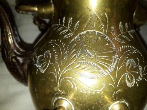 Rare Find Brass Tilting Teapot on Stand with Burner