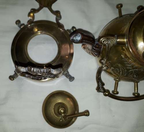 Rare Find Brass Tilting Teapot on Stand with Burner
