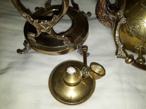 Rare Find Brass Tilting Teapot on Stand with Burner