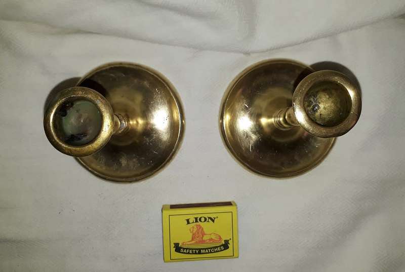 Vintage Brass Drip Bowl Hand Crafted Set Candle Holders for Home Decor