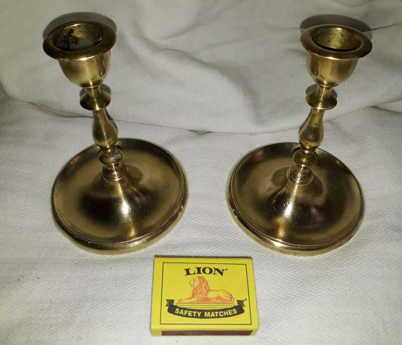 Vintage Brass Drip Bowl Hand Crafted Set Candle Holders for Home Decor