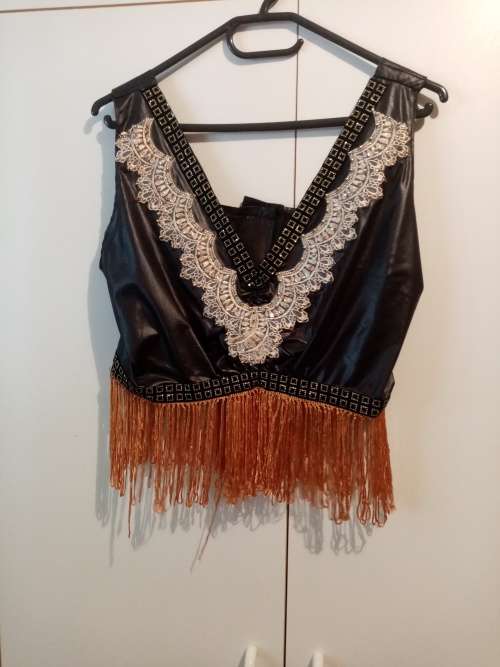 Black, gold and silver crop top. Size 34-36