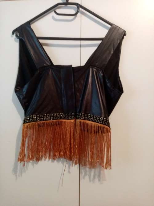 Black, gold and silver crop top. Size 34-36