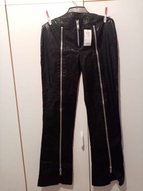 Black pleather pants with zips 32. New imported from UK