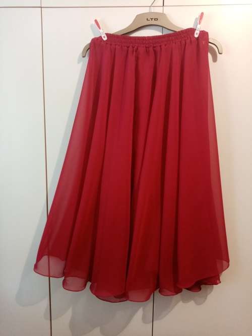 Red chiffon circle skirt 34-36