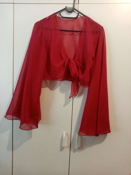 Red chiffon cropped top 34-36