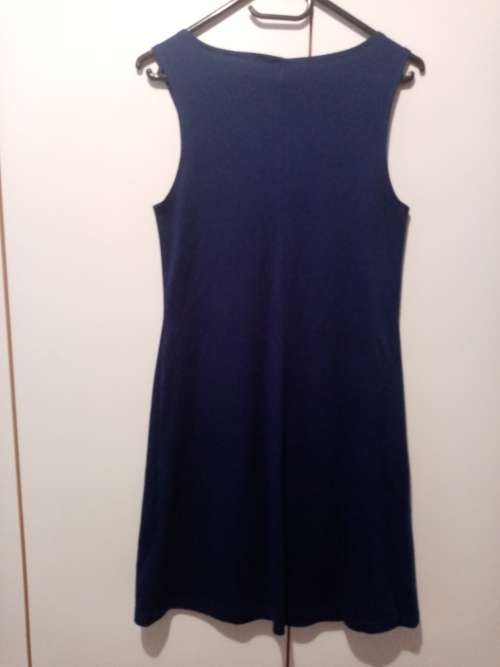 Blue knit dress with button detail 32