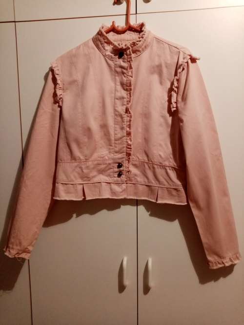 Pink jacket with trim XXXL small make. 34-36