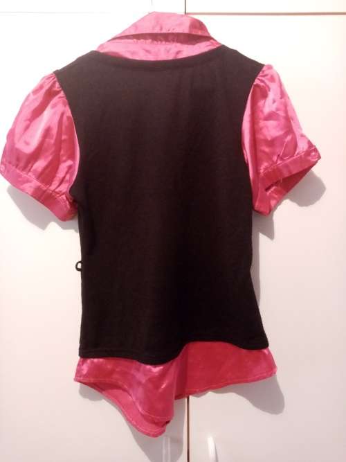 Pink satin and black top XXL