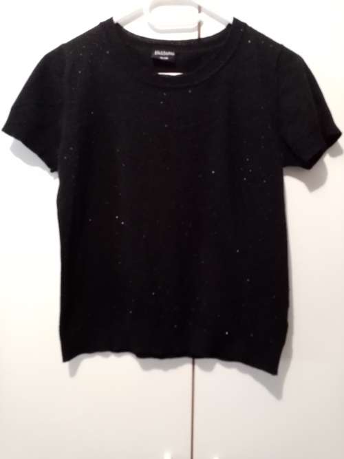 Black short sleeve jersey with glitter 34
