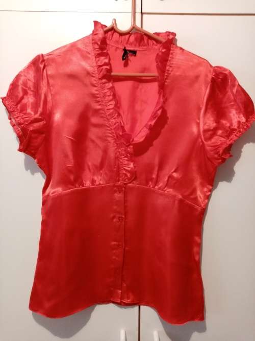 Orange satin shirt 14