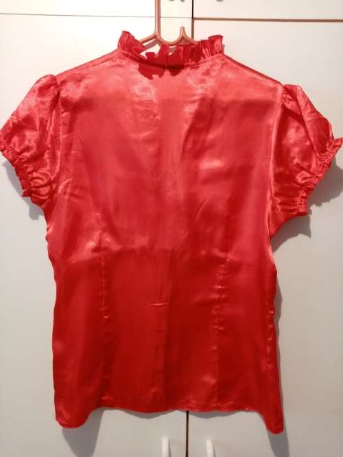 Orange satin shirt 14