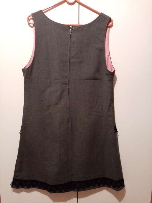 Grey pinafore dress with pockets 34-36