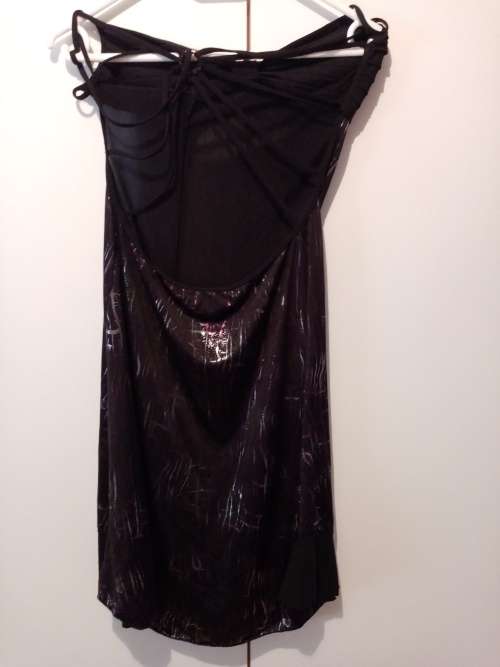 Black evening dress with strappy back L/XL