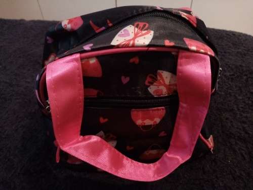 Black fashionable printed toiletry bag new