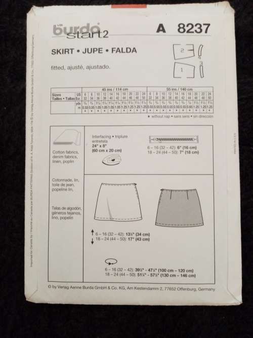 Burda Young fashion pattern cut on size 10