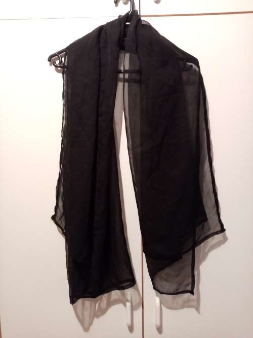 Black chiffon belly dancing veil new