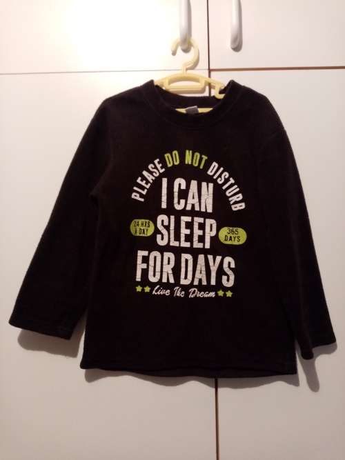 Black warm pyjama top 5-6