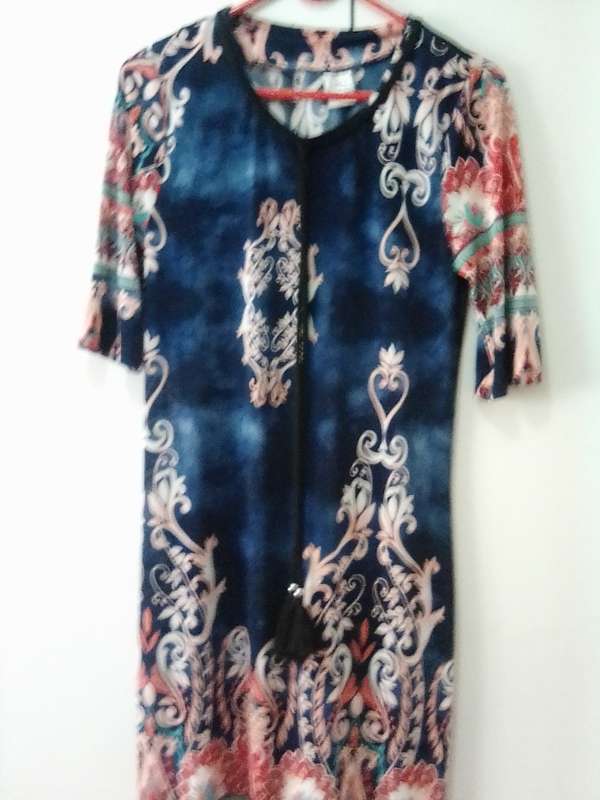 Blue patterned dress