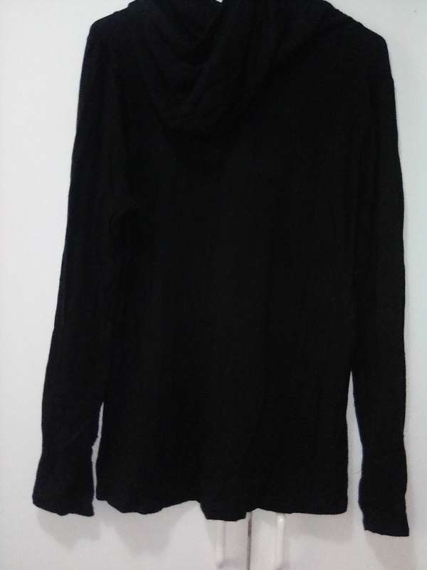 Black thin hoodie top size L
