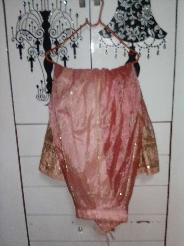 Stunning light pink lined and netted Indian outfit